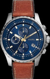 Fossil Dillinger Luggage Chronograph Blue Dial Brown Leather Strap Watch for Men - FS5675 Buy Now By Fossil