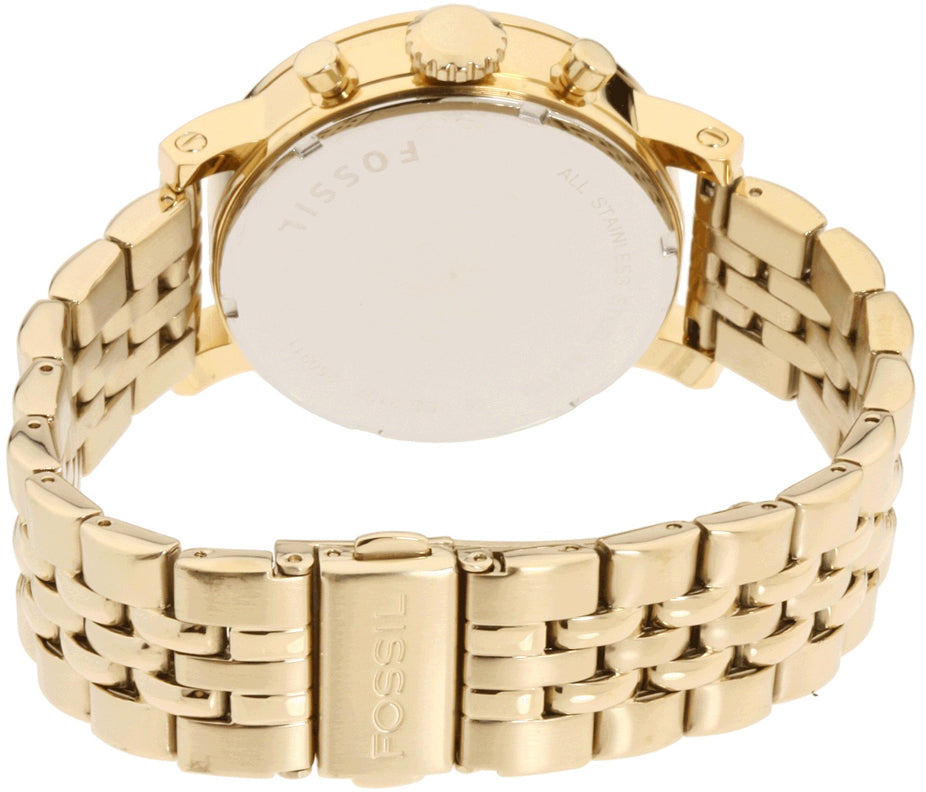 Fossil Boyfriend Chronograph Gold Dial Gold Steel Strap Watch for Women - ES2197 Buy Now By Fossil