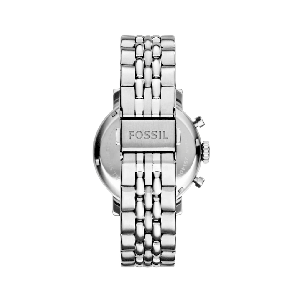 Fossil Boyfriend Chronograph Silver Dial Silver Steel Strap Watch for Women - ES2198 Buy Now By Fossil