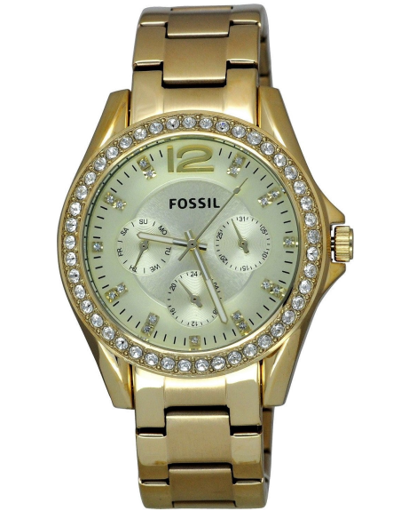 Fossil Riley Gold Dial Gold Steel Strap Watch for Women - ES3203 Buy Now By Fossil