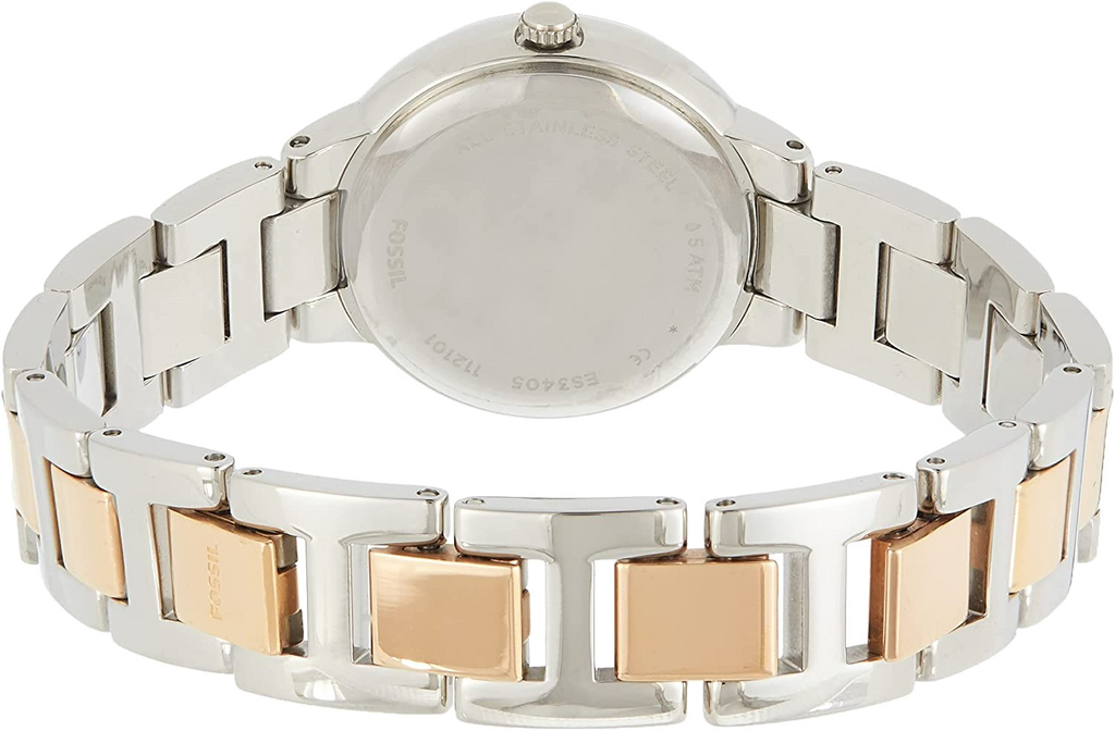 Fossil Virginia Rose Gold Dial Two Tone Steel Strap Watch for Women - ES3405 Buy Now By Fossil