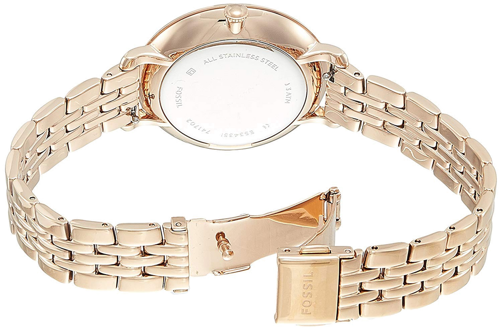 Fossil Jacqueline Rose Gold Dial Rose Gold Steel Strap Watch for Women - ES3435 Buy Now By Fossil