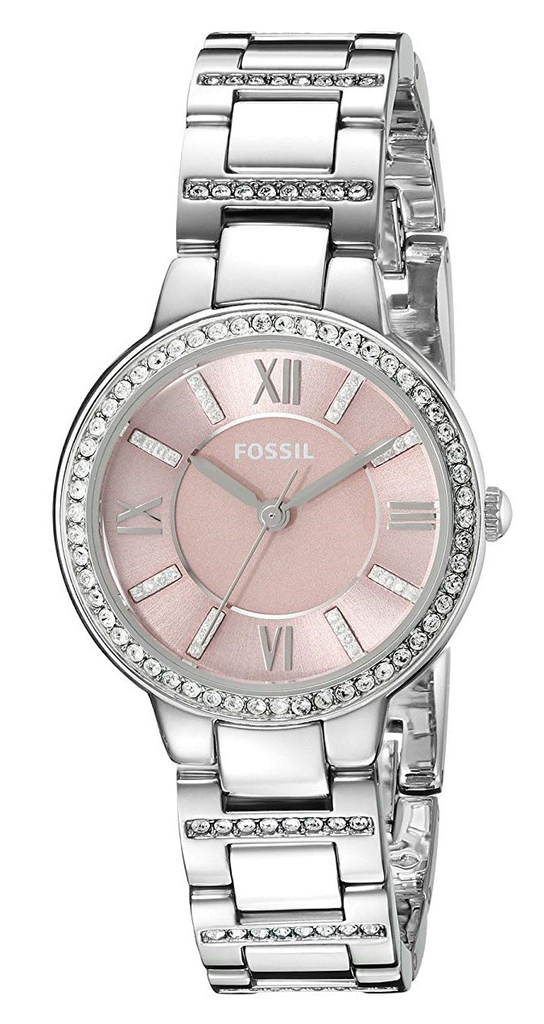 Fossil Virginia Pink Dial Silver Steel Strap Watch for Women - ES3504 Buy Now By Fossil