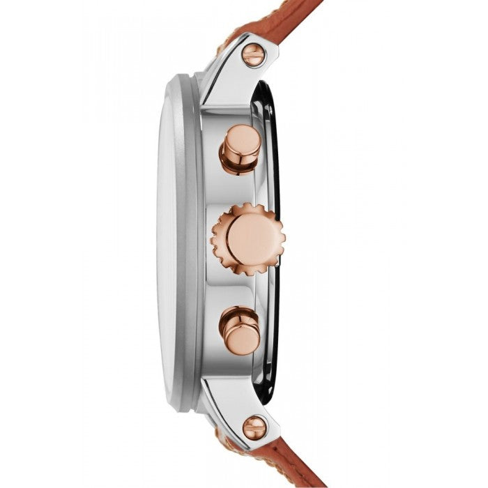 Fossil Boyfriend Chronograph White Dial Brown Leather Strap Watch for Women - ES3837 Buy Now By Fossil