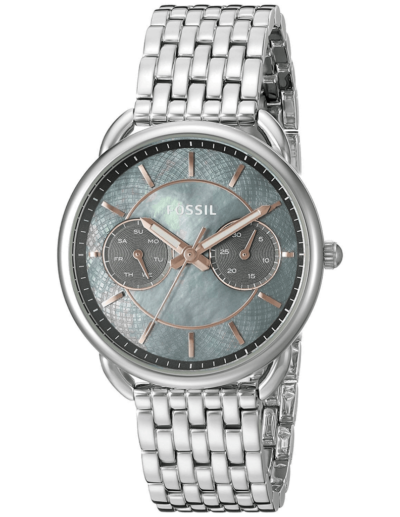 Fossil Tailor Mother of Pearl Black Dial Silver Steel Strap Watch for Women - ES3911 Buy Now By Fossil