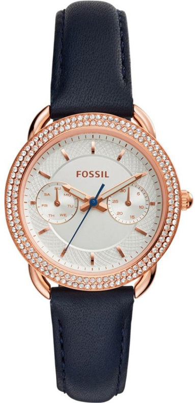 Fossil Tailor White Dial Blue Leather Strap Watch for Women - ES4394 Buy Now By Fossil