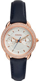 Fossil Tailor White Dial Blue Leather Strap Watch for Women - ES4394 Buy Now By Fossil