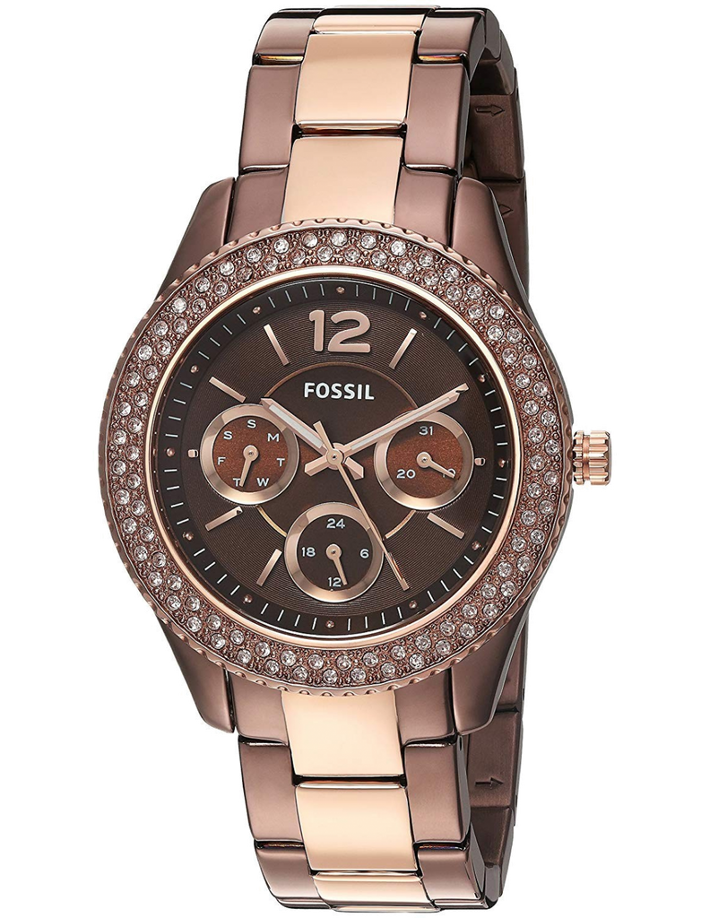 Fossil Stella Multifunction Brown Dial Two Tone Steel Strap Watch for Women - ES4079 Buy Now By Fossil