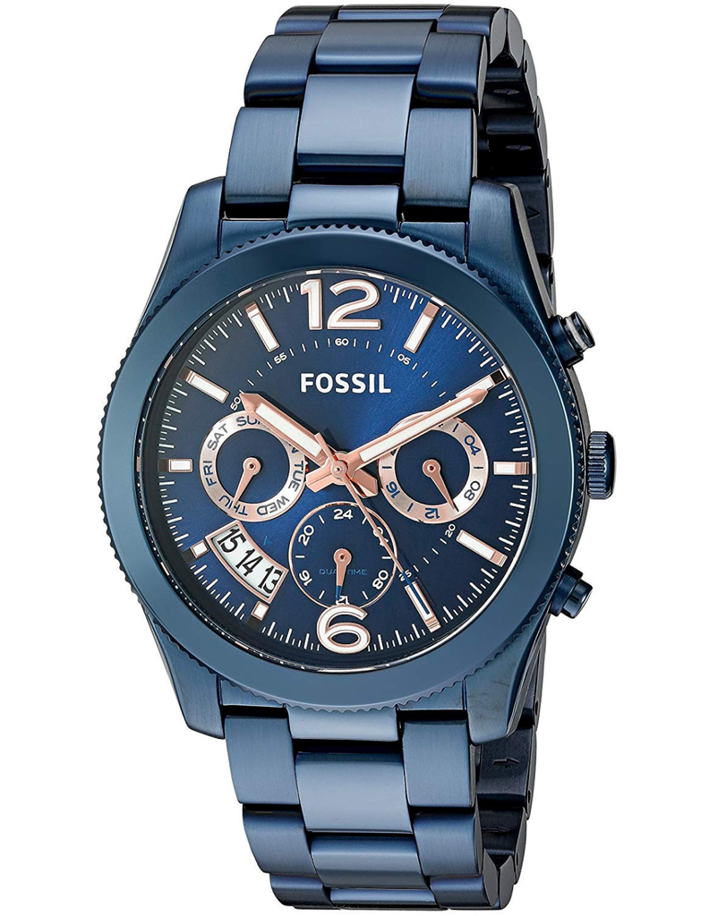 Fossil Perfect Boyfriend Multifunction Blue Dial Blue Steel Strap Watch for Women - ES4093 Buy Now By Fossil
