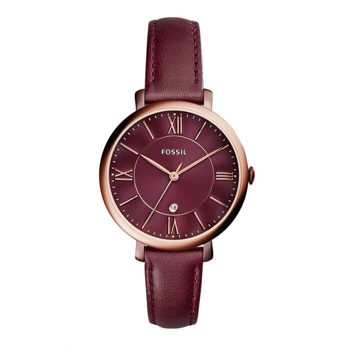 Fossil Jacqueline Burgundy Dial Burgundy Leather Strap Watch for Women - ES4099 Buy Now By Fossil
