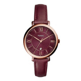 Fossil Jacqueline Burgundy Dial Burgundy Leather Strap Watch for Women - ES4099 Buy Now By Fossil