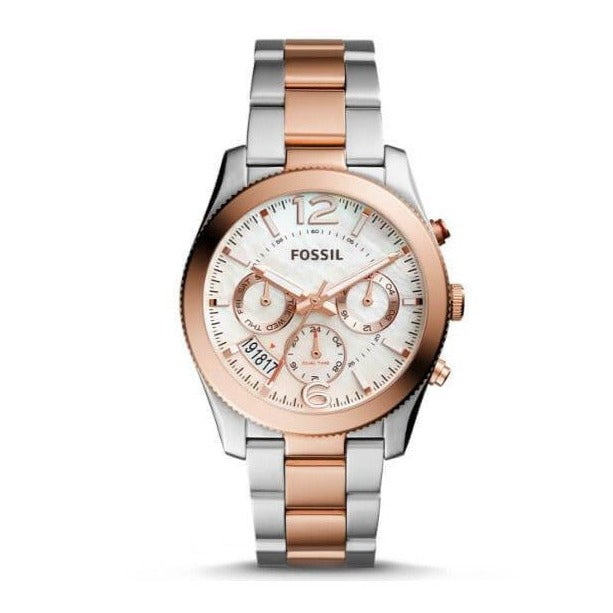 Fossil Perfect Boyfriend Mother of Pearl Dial Two Tone Steel Strap Watch for Women - ES4135 Buy Now By Fossil