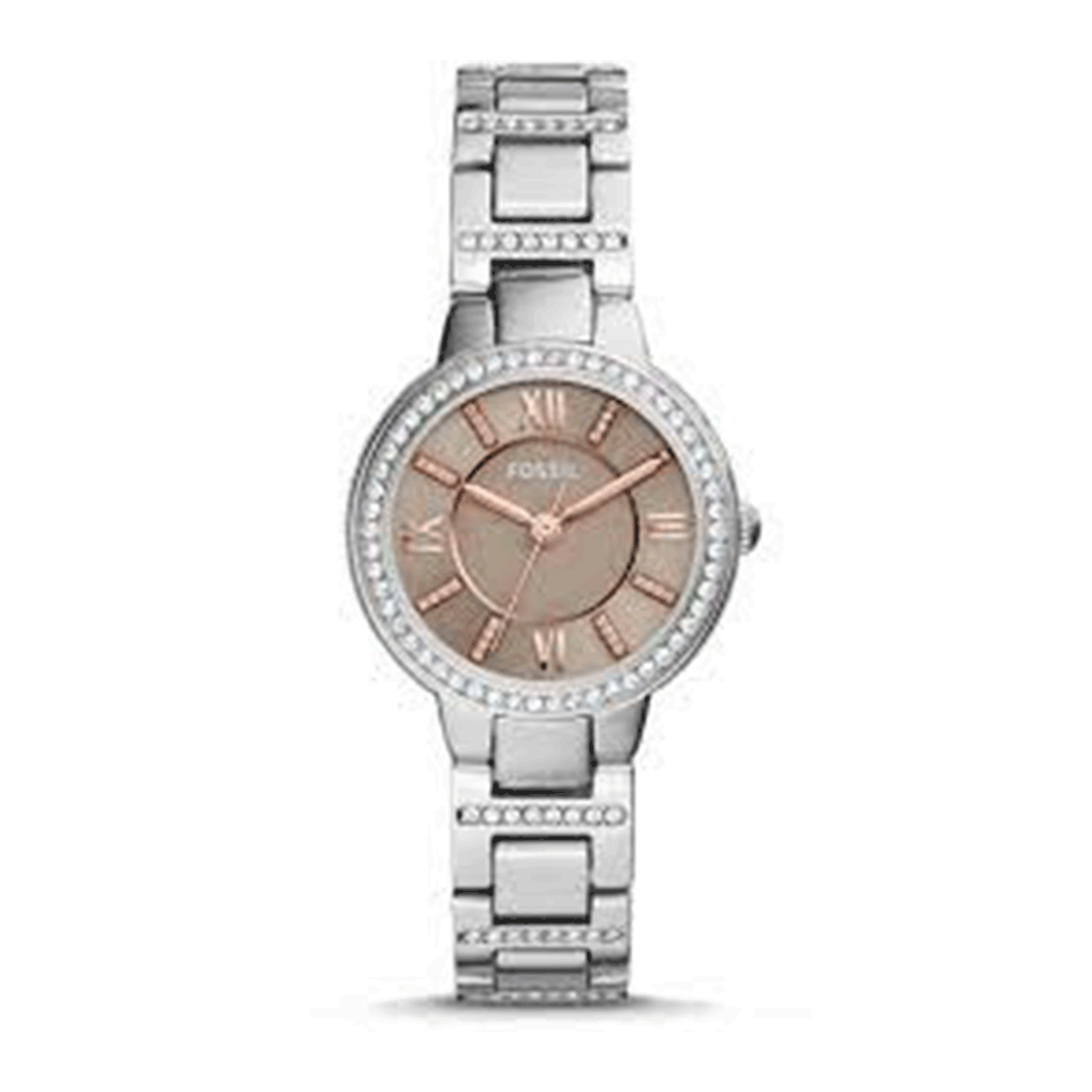 Fossil Virginia Taupe Dial Silver Steel Strap Watch for Women - ES4147 Buy Now By Fossil