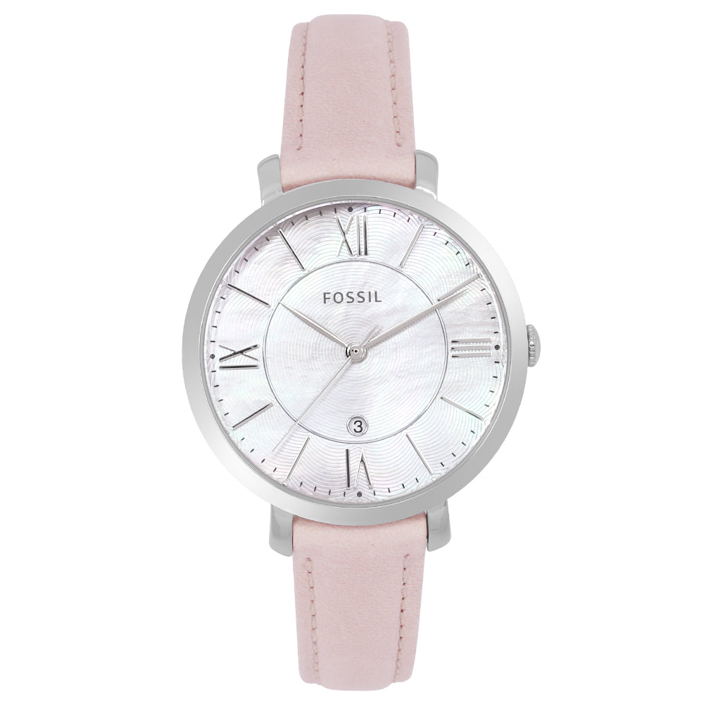 Fossil Jacqueline Blush Mother of Pearl Dial Pink Leather Strap Watch for Women - ES4151 Buy Now By Fossil
