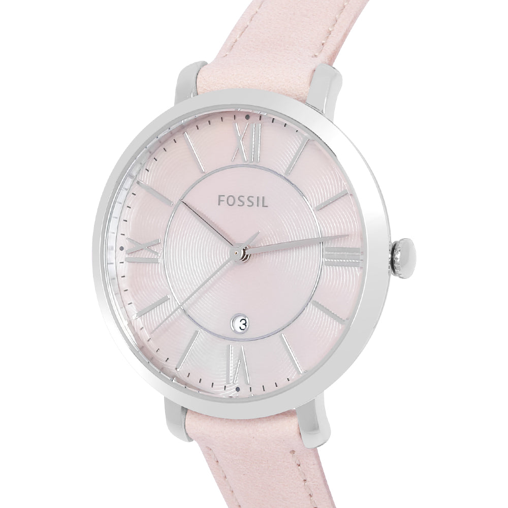 Fossil Jacqueline Blush Mother of Pearl Dial Pink Leather Strap Watch for Women - ES4151 Buy Now By Fossil