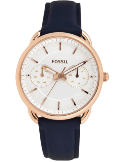 Fossil Tailor White Dial Blue Leather Strap Watch for Women - ES4260 Buy Now By Fossil