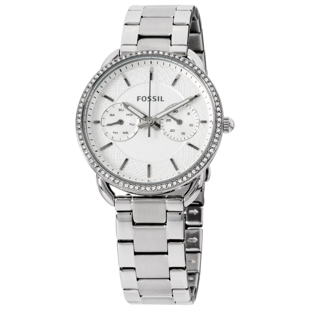 Fossil Tailor White Dial Silver Steel Strap Watch for Women - ES4262 Buy Now By Fossil