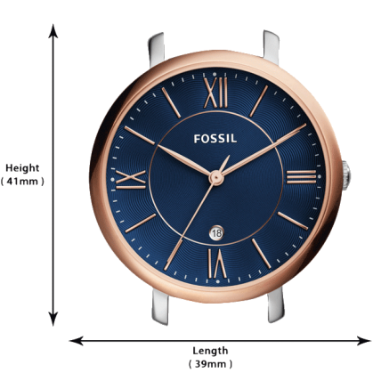 Fossil Jacqueline Three Hand Date Luggage Blue Dial Brown Leather Strap Watch for Women - ES4274 Buy Now By Fossil