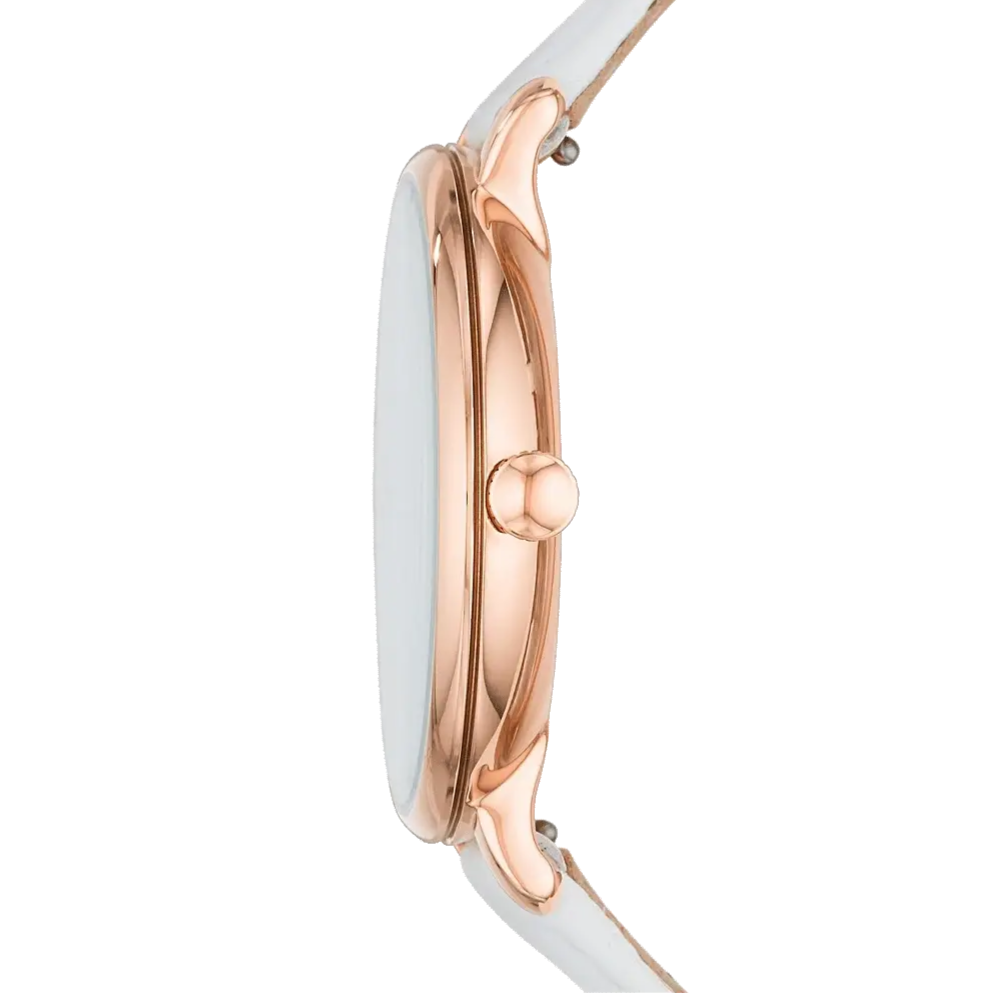 Fossil Jacqueline Quartz Mother of Pearl White Dial White Leather Strap Watch for Women - ES4579 Buy Now By Fossil