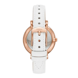 Fossil Jacqueline Quartz Mother of Pearl White Dial White Leather Strap Watch for Women - ES4579 Buy Now By Fossil