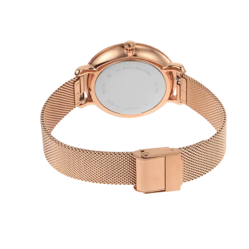 Fossil Jacqueline Quartz Rose Gold Dial Rose Gold Mesh Strap Watch for Women - ES4628 Buy Now By Fossil