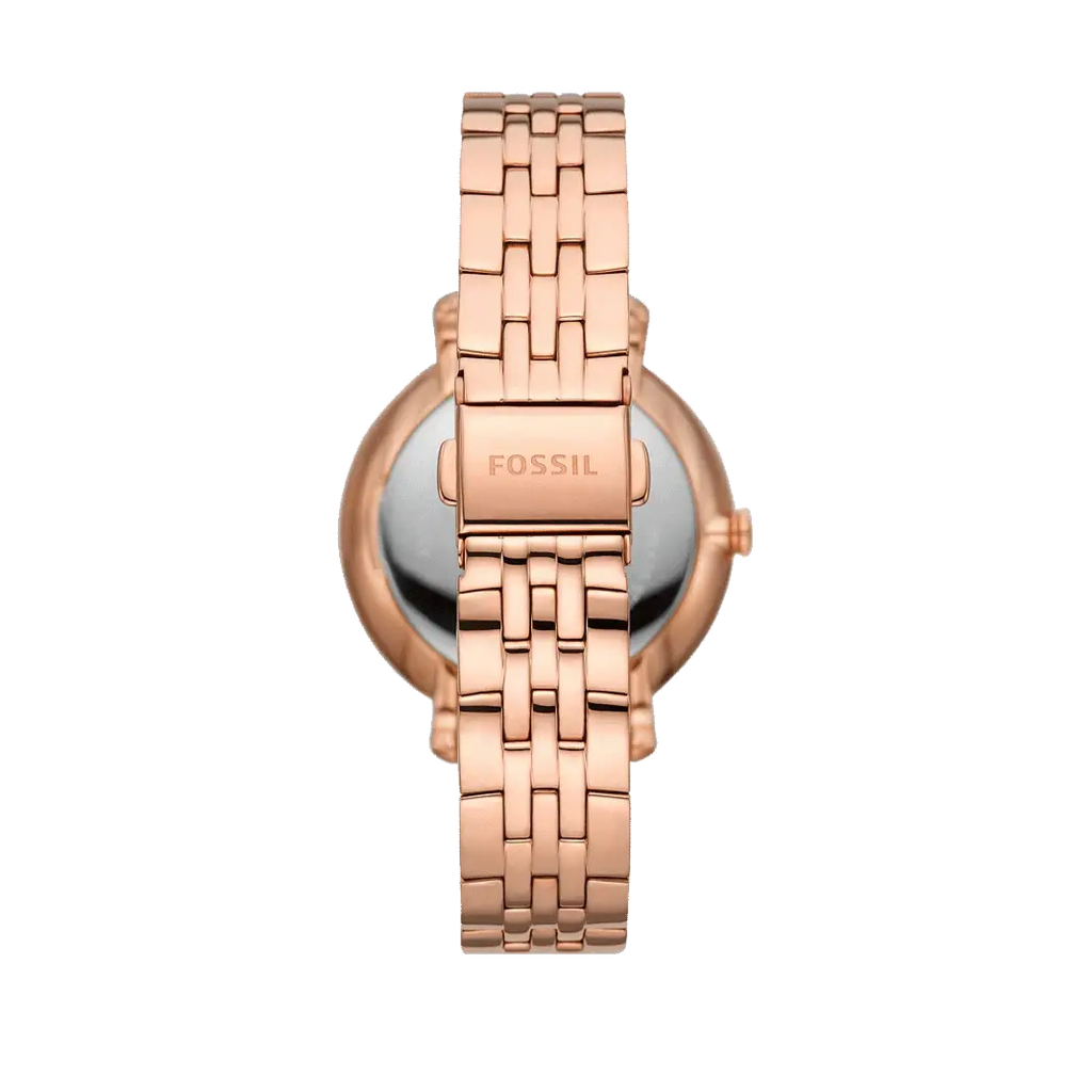 Fossil Jacqueline Analog Moonphase Mother of Pearl White Dial Rose Gold Steel Strap Watch for Women - ES5165 Buy Now By Fossil