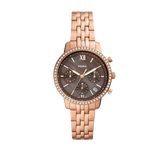 Fossil Neutra Chronograph Mother of Pearl Brown Dial Rose Gold Steel Strap Watch for Women - ES5218 Buy Now By Fossil