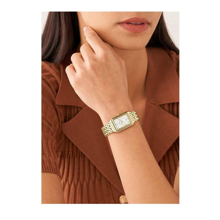 Fossil Raquel Three Hand Date White Dial Gold Steel Strap Watch For Women - ES5220 Buy Now By Fossil