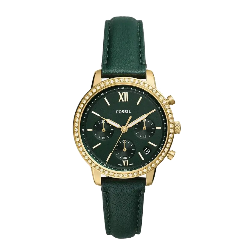 Fossil Neutra Chronograph Green Dial Green Leather Strap Watch for Women - ES5239 Buy Now By Fossil