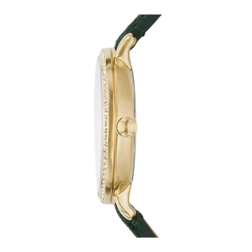 Fossil Jacqueline Multifunction Moonphase Mother of Pearl White Dial Green Leather Strap Watch for Women - ES5244 Buy Now By Fossil