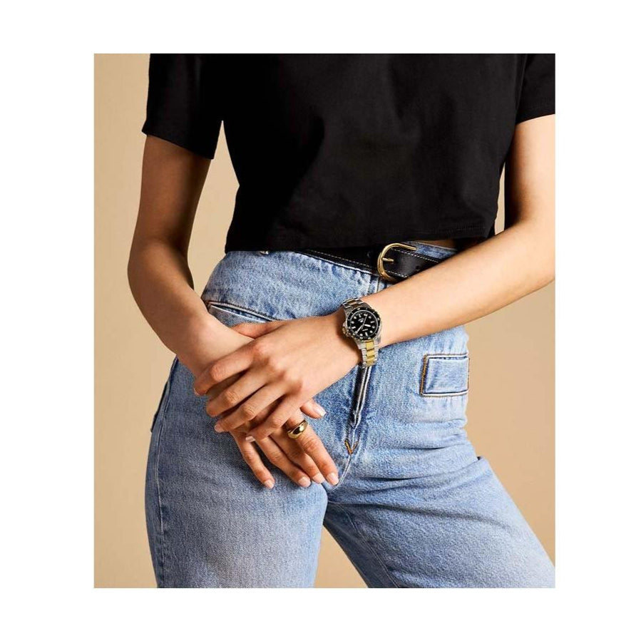 Fossil Blue Dive Three Hand Black Dial Two Tone Steel Strap Watch For Women - ES5349 Buy Now By Fossil