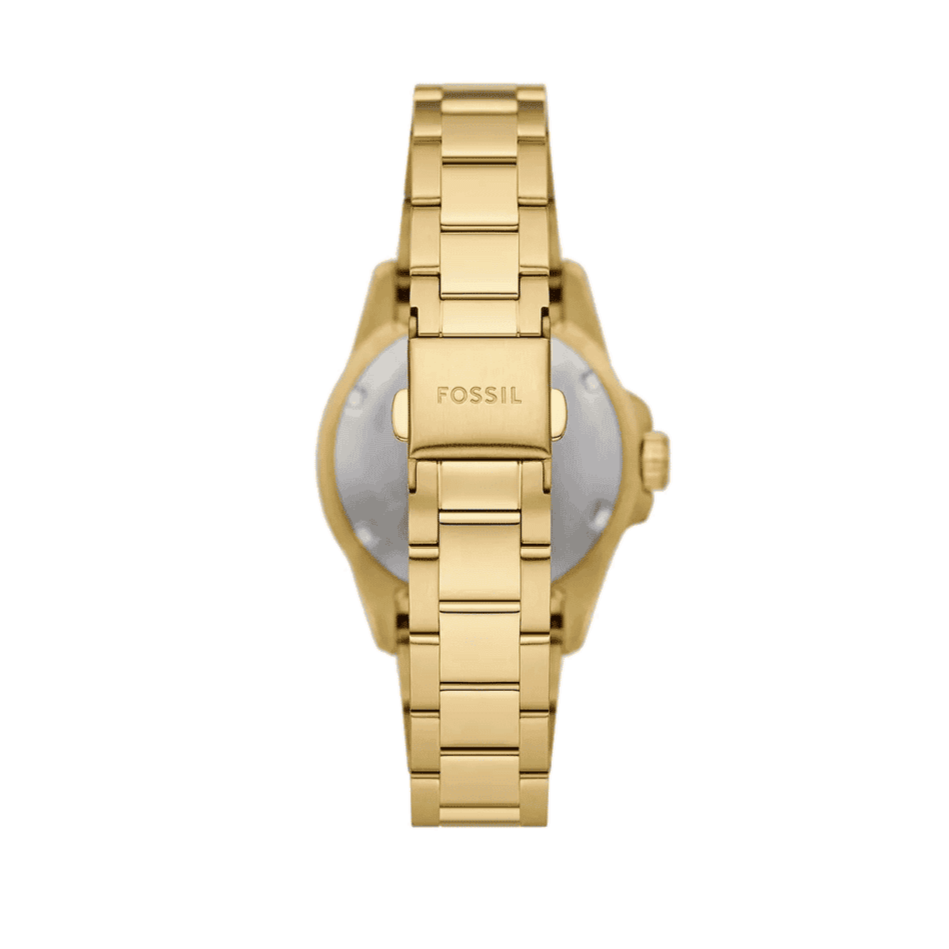 Fossil Blue Dive Three Hand White Dial Gold Steel Strap Watch For Women - ES5350 Buy Now By Fossil