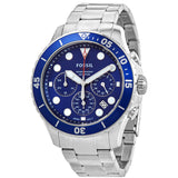 Fossil FB-03 Chronograph Blue Dial Silver Steel Strap Watch for Men - FS5724 Buy Now By Fossil