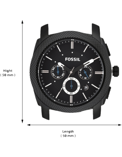 Fossil Machine Chronograph Black Dial Black Silicone Strap Watch for Men - FS4487 Buy Now By Fossil