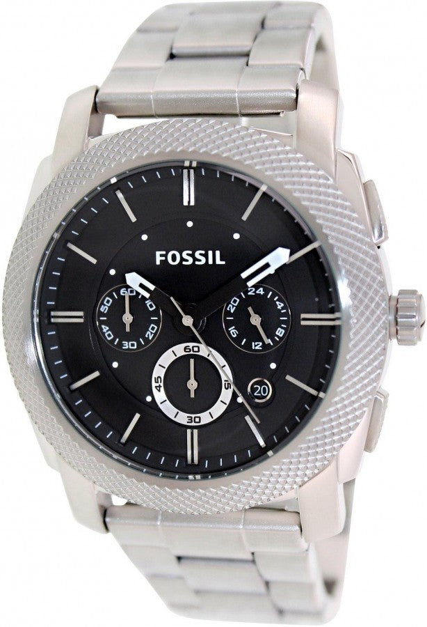 Fossil Machine Chronograph Black Dial Silver Steel Strap Watch for Men - FS4776 Buy Now By Fossil