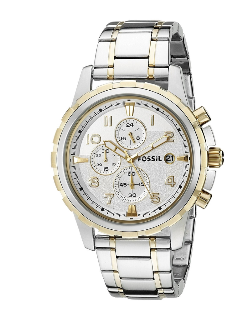 Fossil Dean Chronograph White Dial Silver Steel Strap Watch for Men - FS4795 Buy Now By Fossil