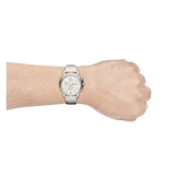 Fossil Dean Chronograph White Dial Silver Steel Strap Watch for Men - FS4795 Buy Now By Fossil