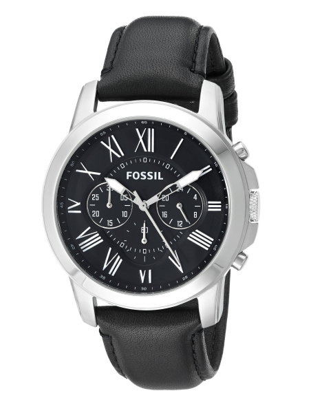 Fossil Grant Chronograph Black Dial Black Leather Strap Watch for Men - FS4812 Buy Now By Fossil