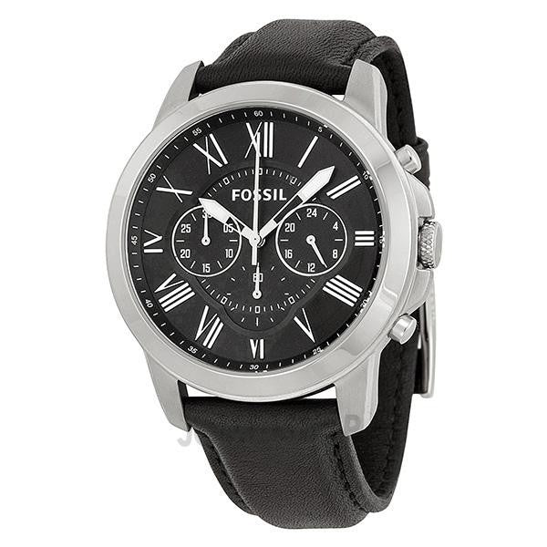 Fossil Grant Chronograph Black Dial Black Leather Strap Watch for Men - FS4812 Buy Now By Fossil