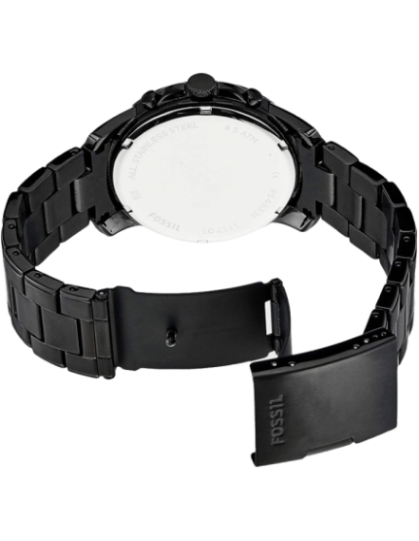 Fossil Grant Chronograph Black Dial Black Steel Strap Watch for Men - FS4832 Buy Now By Fossil