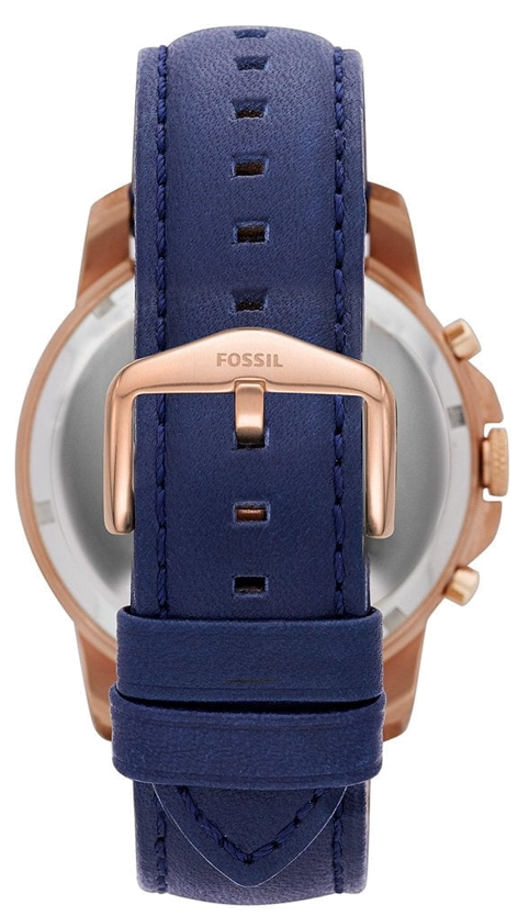Fossil Grant Chronograph Blue Dial Blue Leather Strap Watch for Men - FS4835 Buy Now By Fossil