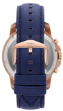 Fossil Grant Chronograph Blue Dial Blue Leather Strap Watch for Men - FS4835 Buy Now By Fossil