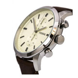 Fossil Townsman Chronograph White Dial Brown Leather Strap Watch for Men - FS5350 Buy Now By Fossil