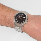 Fossil Grant Chronograph Black Dial Silver Steel Strap Watch for Men - FS4994 Buy Now By Fossil