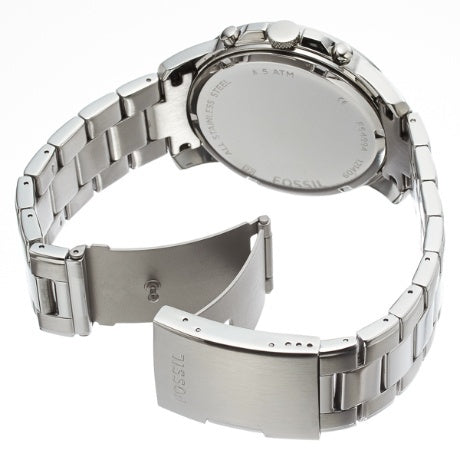 Fossil Grant Chronograph Black Dial Silver Steel Strap Watch for Men - FS4994 Buy Now By Fossil