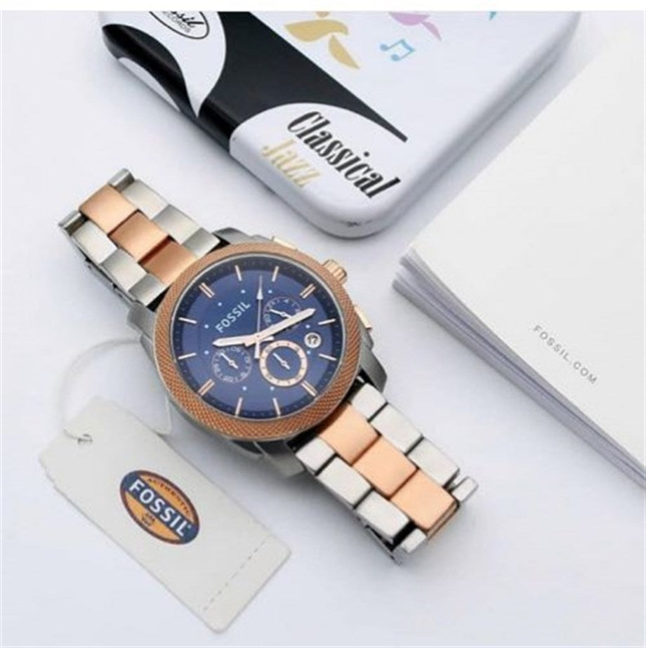 Fossil Machine Blue Dial Two Tone Steel Strap Watch for Men - FS5037 Buy Now By Fossil