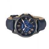 Fossil Grant Chronograph Black Dial Blue Leather Strap Watch for Men - FS5061 Buy Now By Fossil