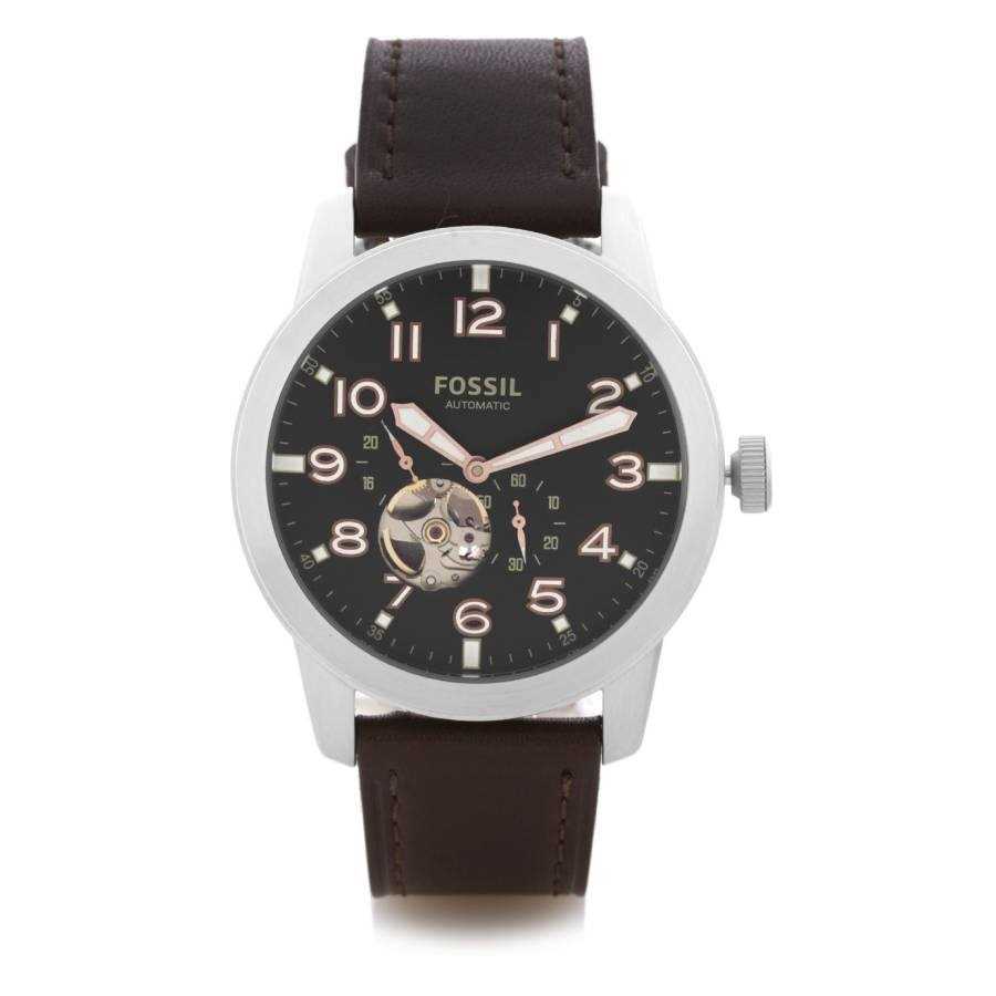 Fossil Pilot 54 Automatic Black Dial Brown Leather Strap Watch for Men - ME3118 Buy Now By Fossil