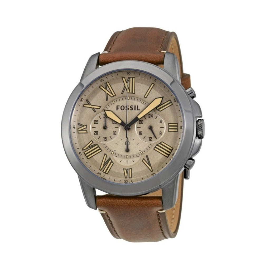Fossil Grant Chronograph Brown Dial Brown Leather Strap Watch for Men - FS5214 Buy Now By Fossil