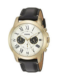 Fossil Grant Chronograph White Dial Black Leather Strap Watch for Men - FS5272 Buy Now By Fossil